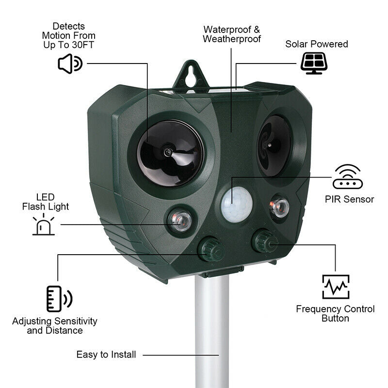 Chandni Ultrasonic Bird + Pest Repeller Solar Powered - Long Range
