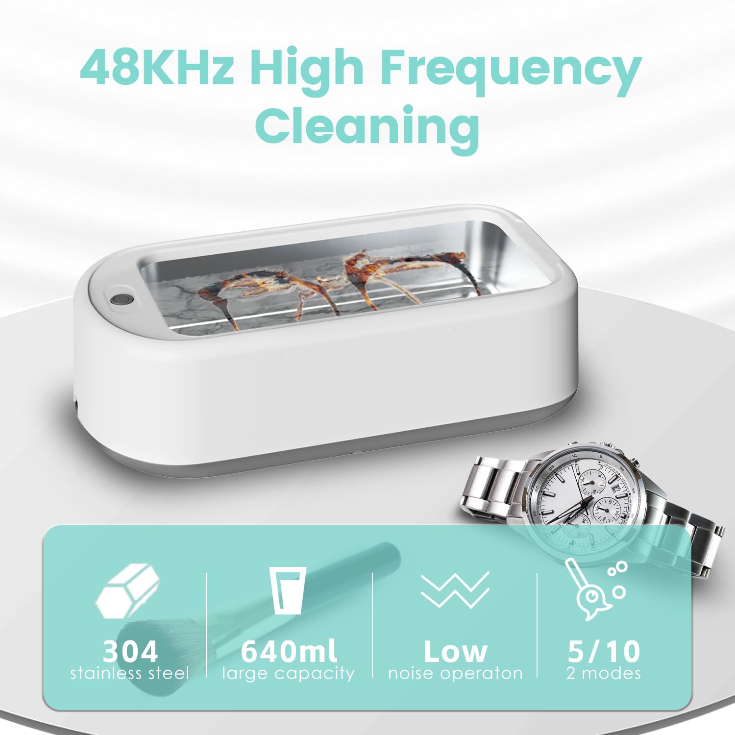 Chandni Ultrasonic Jewelry Cleaner – Portable Sonic Cleaning Machine for Rings, Glasses & Watches