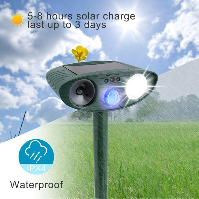 Chandni Solar Ultrasonic Cat Repeller – Outdoor Motion Sensor Animal Deterrent