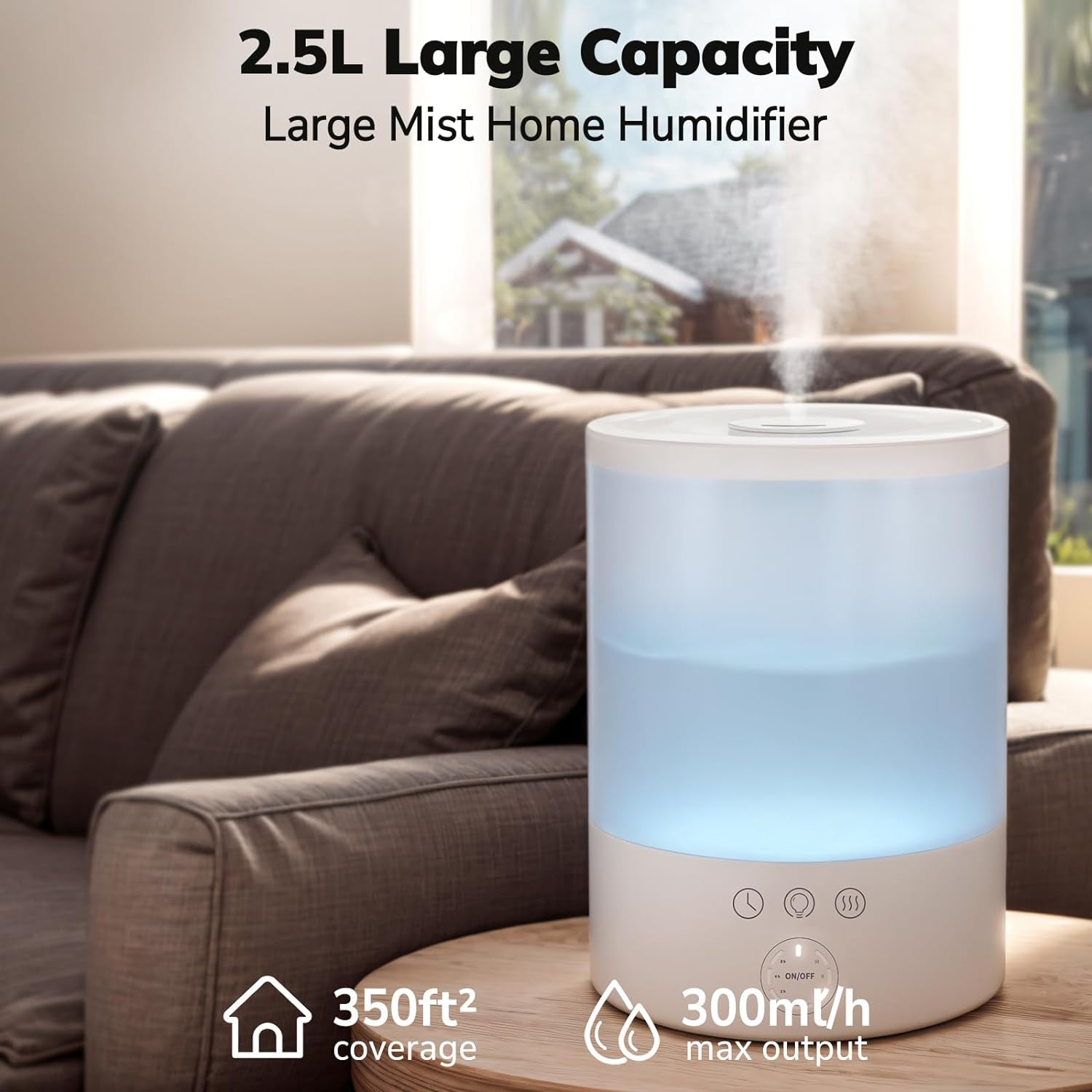 Chandni Ultrasonic Cool Mist Humidifier – Large Room Air Humidifier by Pure Enrichment