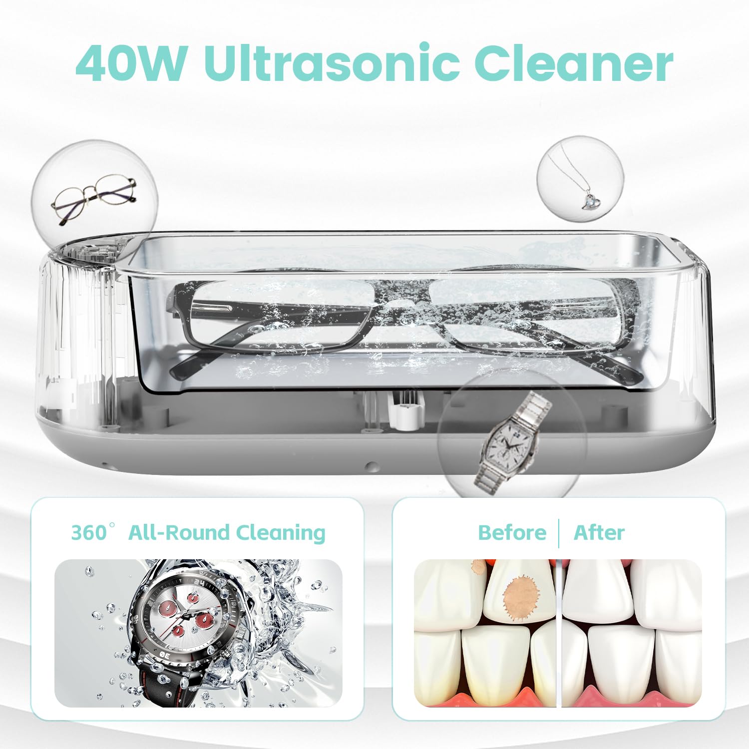 Chandni Ultrasonic Jewelry Cleaner – Portable Sonic Cleaning Machine for Rings, Glasses & Watches