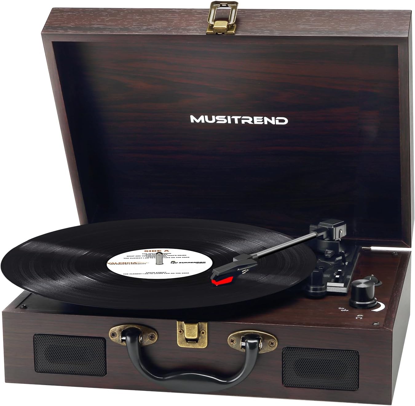 Chandni Vinyl Vintage Suitcase-Style Turntable Record Player