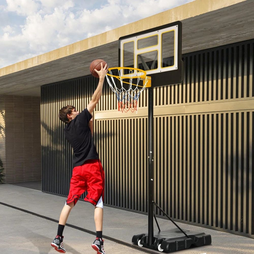 Chandni Wheeled Portable Outdoor Basketball Hoop Set 4.4-10 FT
