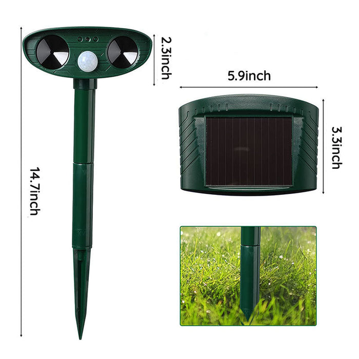 Chandni Solar Ultrasonic Fox Deterrent – Motion-Activated Animal Repeller for Garden, Lawn & Outdoor