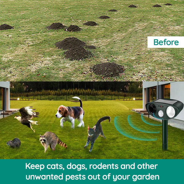 Chandni Solar Ultrasonic Fox Deterrent – Motion-Activated Animal Repeller for Garden, Lawn & Outdoor