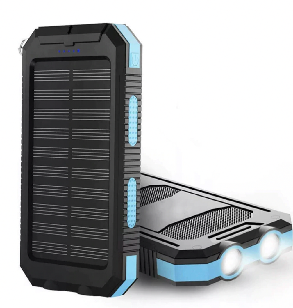 Chandni Solar Power Bank – 500000mAh Portable Waterproof Outdoor Charger with Dual USB & LED Light