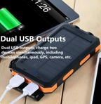 Chandni Solar Power Bank – 500000mAh Portable Waterproof Outdoor Charger with Dual USB & LED Light