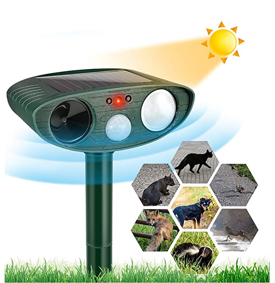 Chandni Solar Powered Ultrasonic Rabbit Repeller – Humane Garden Protection with Flashing Light