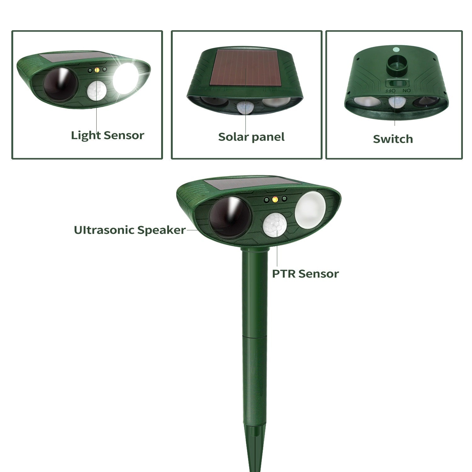 Chandni Solar Powered Ultrasonic Deer Repellent – Motion Sensor Animal Deterrent for Garden, Lawn & Yard Protection