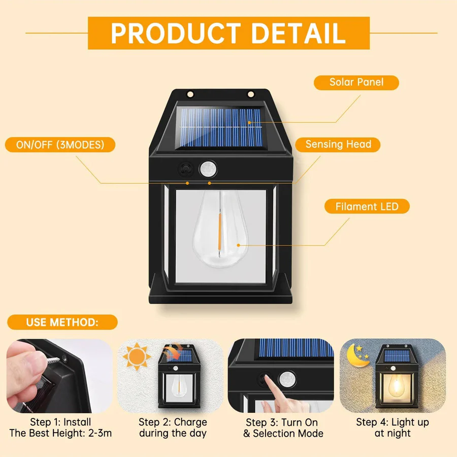 Chandni Solar Wall Lamp Outdoor, Set of 2
