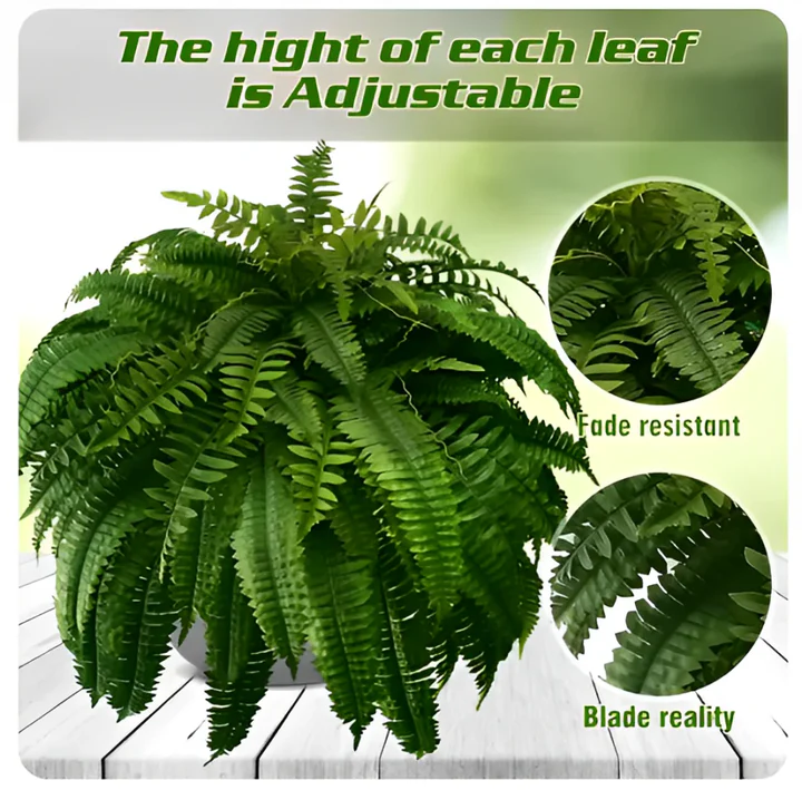 Chandni UV Resistant Artificial Boston Fern – Lifelike Outdoor & Indoor Hanging Plant