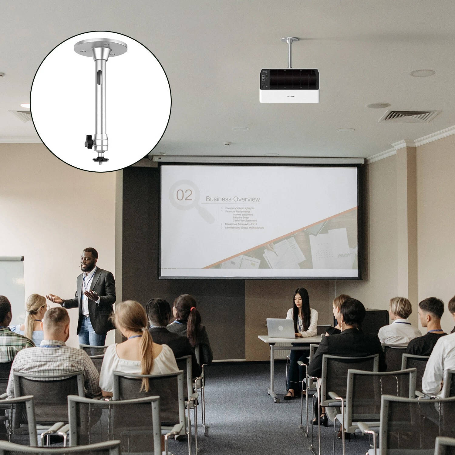 Chandni Universal Aluminium Projector Ceiling Mount