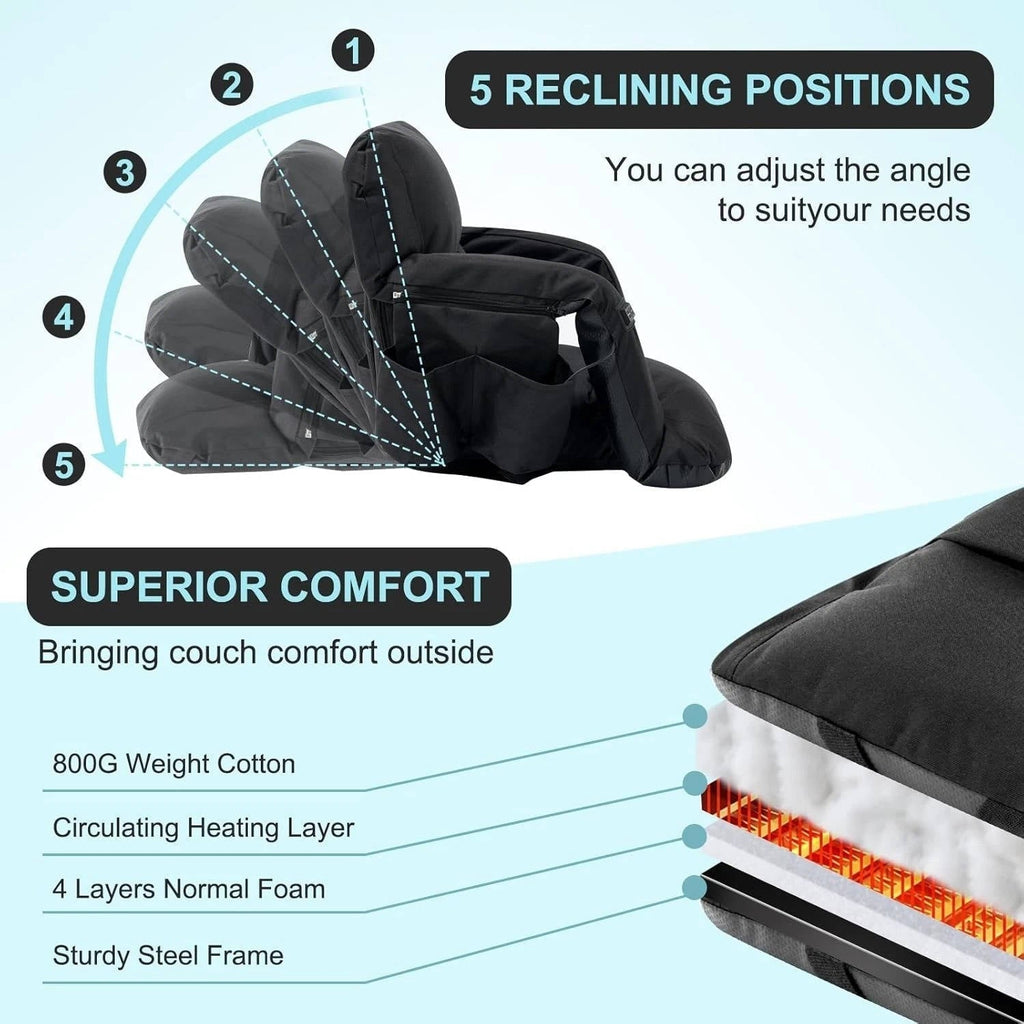 Chandni Stadium Seat with Heat & Back Support – Portable Padded Bleacher Cushion Chair