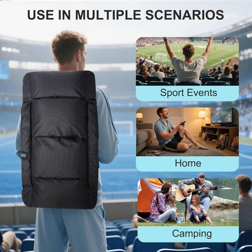Chandni Stadium Seat with Heat & Back Support – Portable Padded Bleacher Cushion Chair