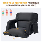 Chandni Stadium Seat with Heat & Back Support – Portable Padded Bleacher Cushion Chair