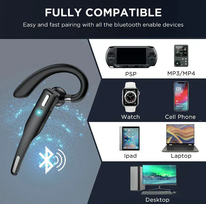 Chandni Trucker Dual Mic Wireless Bluetooth 5.1 Noise Cancelling Headset/Earpiece