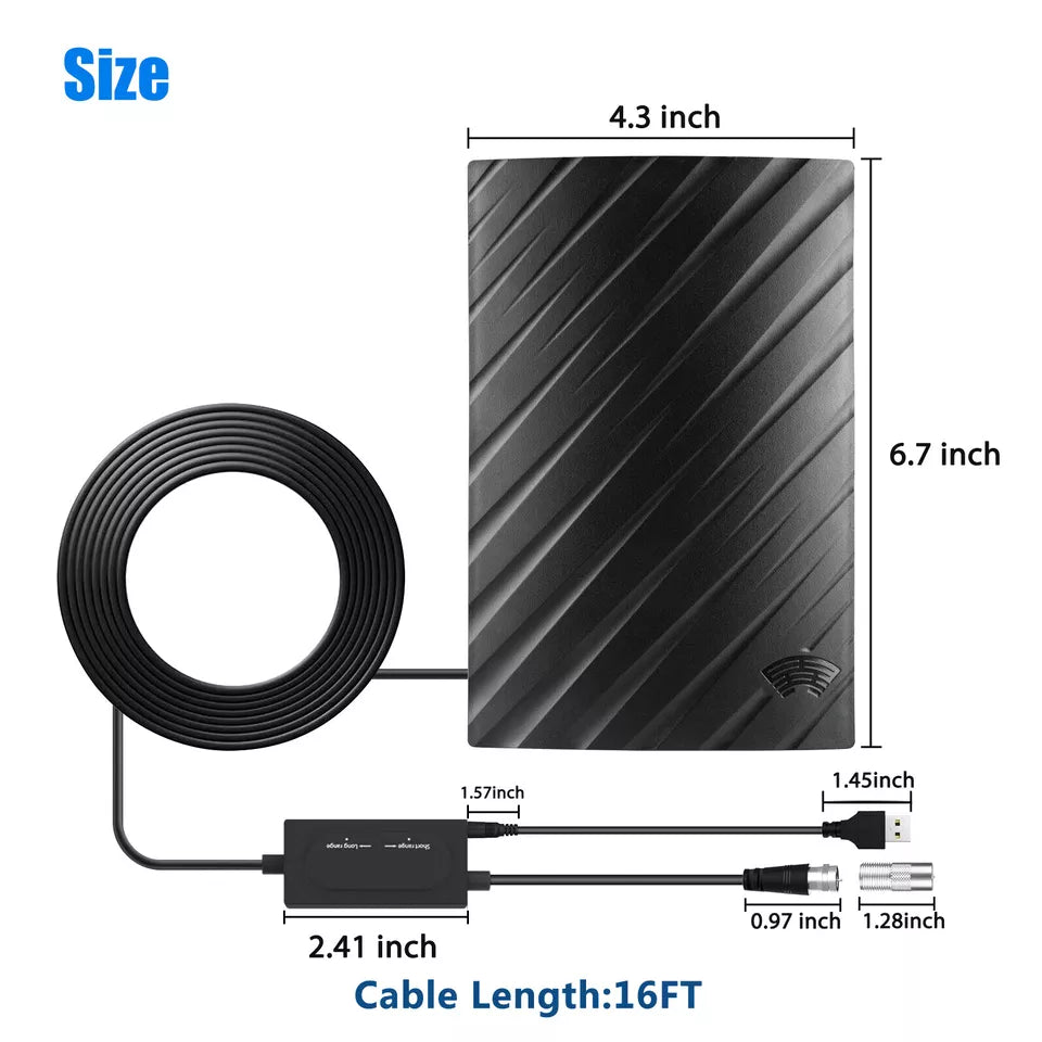 Chandni Upgraded 500 Miles Indoor Digital TV Antenna HDTV Amplified 4K UHF VHF