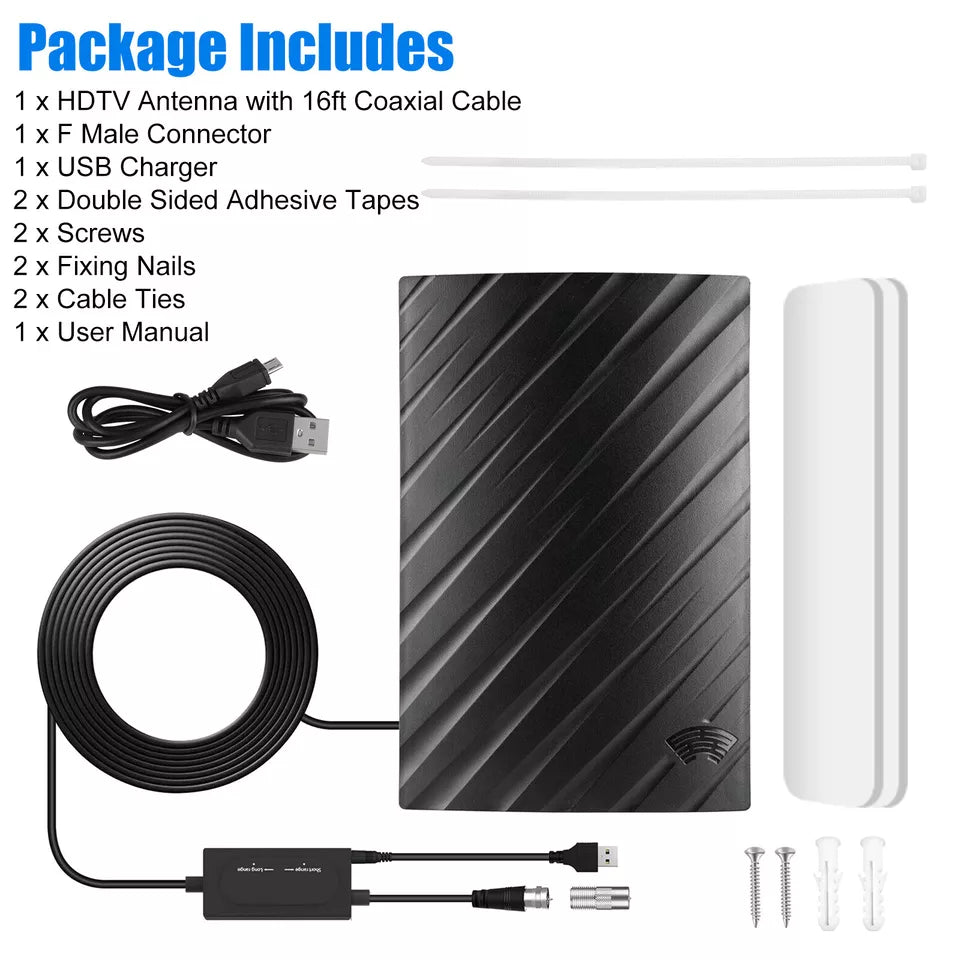Chandni Upgraded 500 Miles Indoor Digital TV Antenna HDTV Amplified 4K UHF VHF